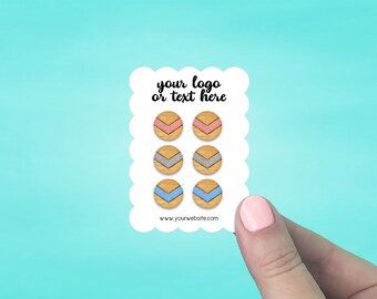 Custom Necklace Display Cards Necklace Tags SH0029-02 Seashell Necklace Cards 2.5 x 2.25 Set of 72 Personalized Jewelry Cards