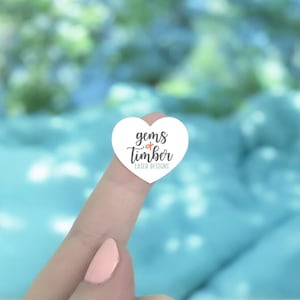 Custom Stickers - Heart Stickers - Personalized Stickers - Kraft Stickers - Custom Labels - SH3090