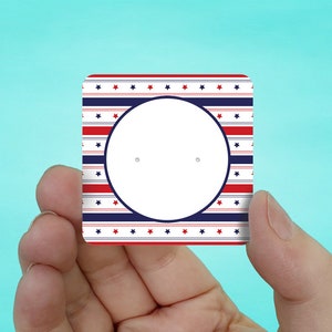 Earring Cards | 2&quot; Set of 30 USA Patriotic Design | Stud Earring Cards | Earring Display Cards | Jewelry Cards | Ready to Ship | SH989-19