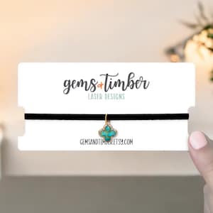 Tarjetas de gargantilla / Juego de 35 tarjetas de 6 x 3" / Tarjetas de collar / Exhibidor de tarjetas de gargantilla personalizado / SH0051-03