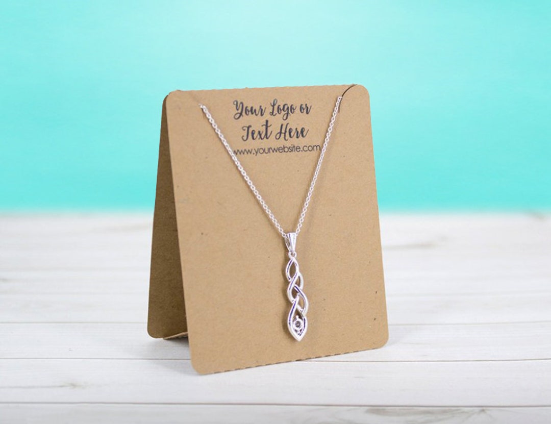 Necklace With Personalized Marble Message Display Card