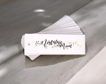 Custom Printed Hang Tags with Your Logo or Text, Business Price Labels & Packaging, Rectangle 3x1" Bulk Set of 80, SH2034-06
