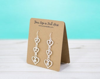 Custom Half Circle Earring Card (FRONT + predesigned back) - TheMightyBee