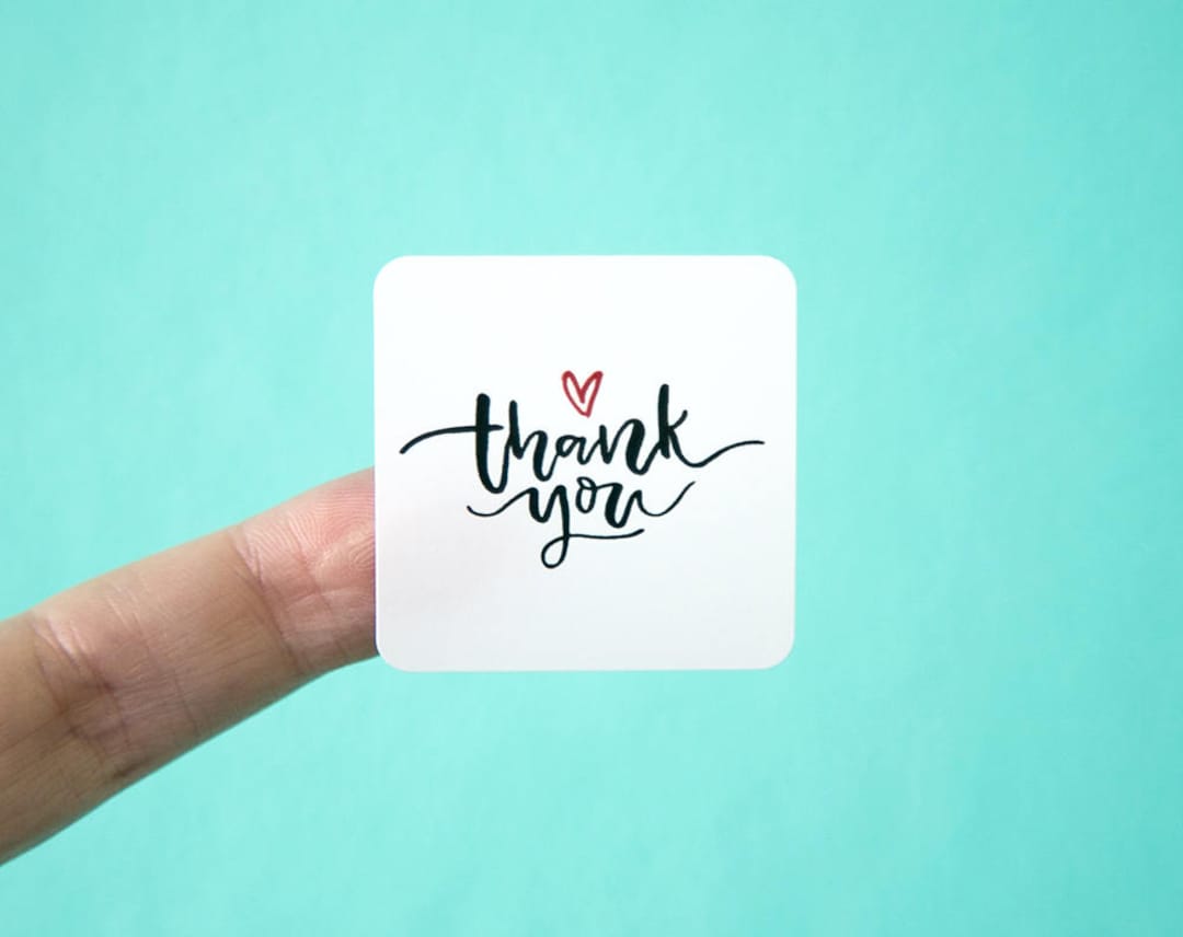 Thank You Stickers | 1.5" Square Stickers | Thank You Labels | Wedding