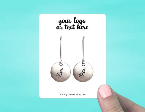 Sterling Silver Custom Printed Earring Cards 100pcs Earring Cards