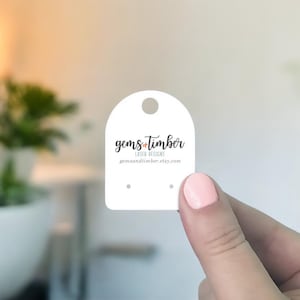 Tarjetas colgantes para pendientes, pequeñas tarjetas de presentación y embalaje de pendientes personalizados con forma de arco, 1,5 x 2", juego de 90, SH0107-01