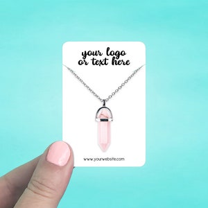 Necklace Cards 2 x 3" Set of 72, Custom Necklace Display Cards, Personalized Jewelry Cards, Necklace Tags, Rounded Rectangle, SH0014-03