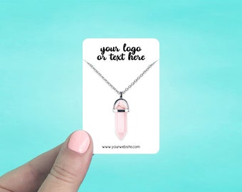 Necklace Cards 2 x 3" Set of 72, Custom Necklace Display Cards, Personalized Jewelry Cards, Necklace Tags, Rounded Rectangle, SH0014-03