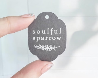 80 Custom Tags 1.5 x 2" | Hang Tags | Price Tags | Jewelry Tags | Favor Tags | Personalized Hang Tags |  Soft Bracket | SH2027-01