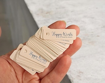 Hang Tags | Set of 140 1.5 x 0.5" Rounded Rectangle | Custom Tags | Jewelry Tags | Favor Tags | Personalized Hang Tags | SH2026-01