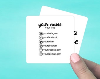 Social Media Cards | Custom Business Cards | Mommy Calling Cards | Social Media Cards | 3 x 3" Set of 42 Cards | SH50017-03