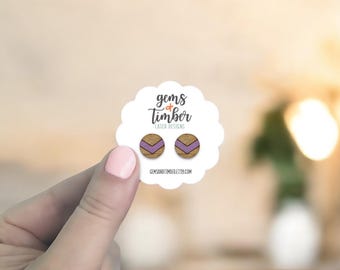 Custom Earring Cards with Your Logo or Text, Jewelry Display Cards for Packaging, Scallop Circle 2x2" Bulk Set of 120, SH0008-01-E