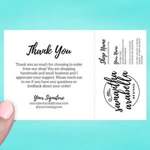 Note Cards with Tear Off Business Card | Thank you cards | Order Note Cards | Business Cards | Custom Note Cards | Shipping Supplies