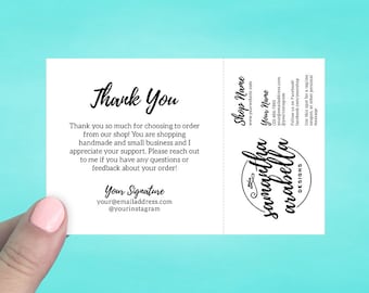 Note Cards with Tear Off Business Card | Thank you cards | Order Note Cards | Business Cards | Custom Note Cards | Shipping Supplies