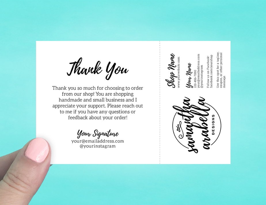 Note Cards With Tear off Business Card Thank You Cards Order Note Cards  Business Cards Custom Note Cards Shipping Supplies -  Norway