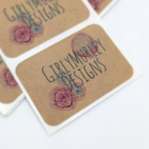 Pegatinas personalizadas / Etiquetas personalizadas / Pegatinas personalizadas / Pegatinas Kraft / Rectángulo redondeado / SH3086