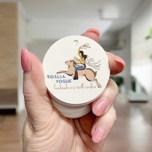 80 etiquetas personalizadas de 2 x 2" en forma de círculo / Etiquetas circulares / Etiquetas para joyería / Etiquetas de precio / Etiquetas de obsequio / Etiquetas personalizadas / En blanco o personalizadas / SH2003-03