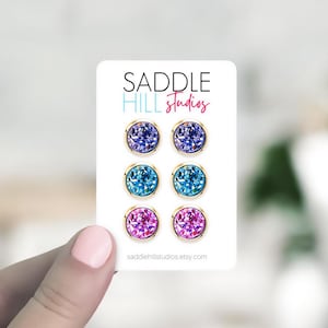 Tarjetas para pendientes, tarjetas para pendientes personalizadas, tarjetas de exhibición de pendientes personalizadas, tarjetas para empaque de joyas, rectángulo redondeado de 2 x 3", SH0014-03-E