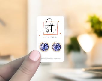 105 Earring Cards 1.5 x 2.5&quot;, Custom Earring Cards, Personalized Earring Display Cards, Jewelry Cards, Rounded Rectangle, SH0014-01-E
