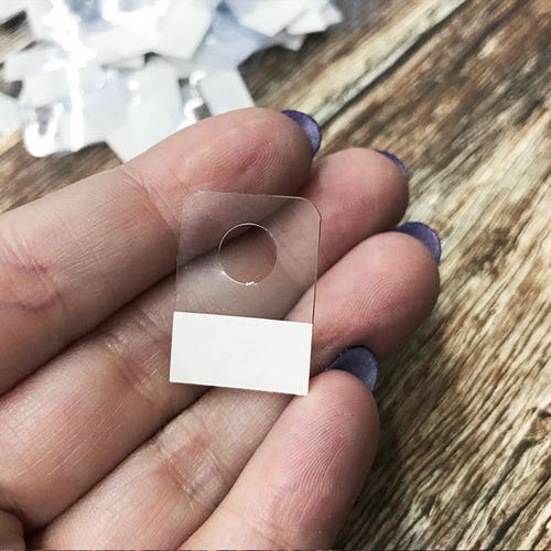 Jewelry Supply Self-Adhesive Earring Card Adapter 1x1" Package of 100 