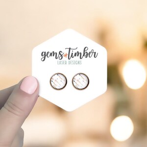 Tarjetas para pendientes de 2,5 x 2,75" Juego de 60 / Tarjetas para pendientes personalizadas / Tarjetas de exhibición de pendientes personalizadas / Tarjetas para joyería / Hexágono / SH0020-02-E