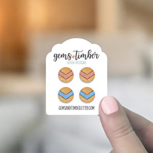 Tarjetas para pendientes personalizadas con su logotipo o texto, tarjetas de exhibición de pendientes para embalaje, rectángulo con parte superior festoneada de 2 x 2,5", juego de 90 unidades, SH0039-01-E