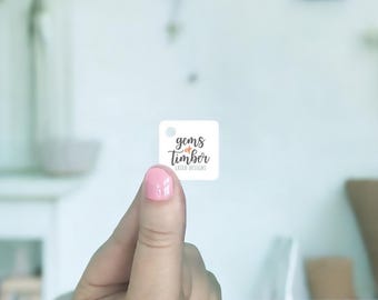 120 Custom Tags 1 x 1" | Rounded Square | Jewelry Tags | Price Tags | Clothing Tags |  Blank or Custom | Rounded Square | SH2002-01