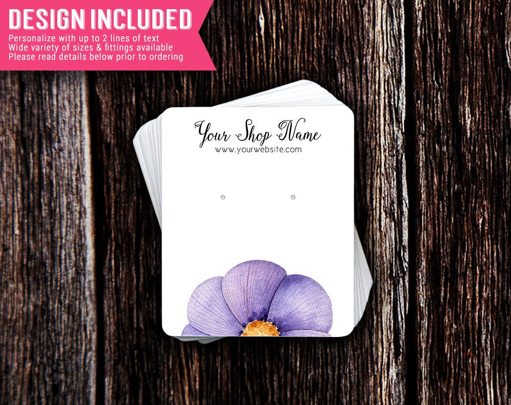 FLORAL PLUM• Necklace Card• Earring Cards •Jewelry Cards •