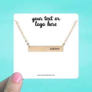 Necklace Cards 3.5 x 3.5" Set of 34, Custom Necklace Display Cards, Personalized Jewelry Cards, Necklace Tags, Rounded Square, SH0002-04