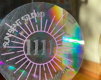 Rainbow Prism Sun Catcher Sticker, Divine Numbers