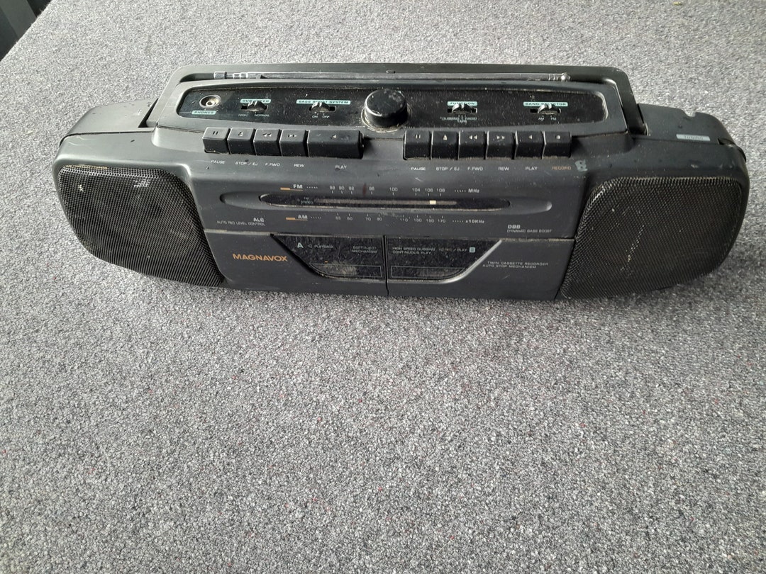 Magnavox Double Cassette Boombox Portable Stereo 1980's Etsy