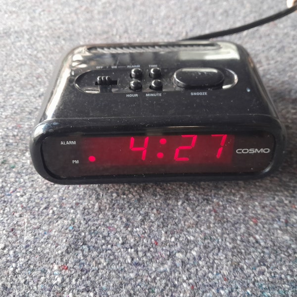 Vintage Cosmo Mini Alarm Clock - 80's 90's Dual Alarm