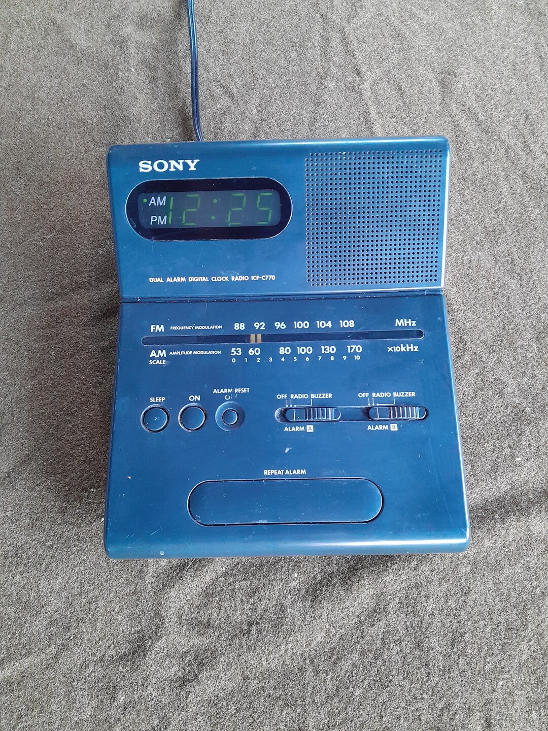Sony Folding Alarm Clock Radio AM/FM With Green Display ICFC770 Etsy