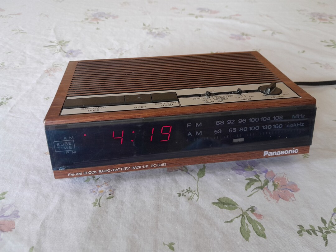 Panasonic RC6063 Alarm Clock Radio AM/FM Dual Alarms Woodgrain 80s Etsy