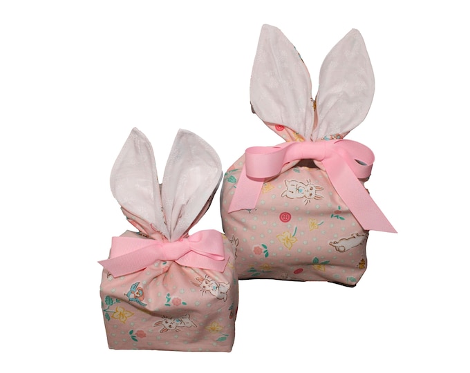 Bunny Treat Bag Pink Vintage Bunnies