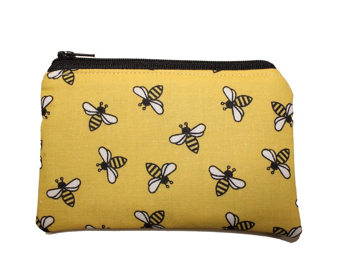 Bees on Yellow Coin Purse