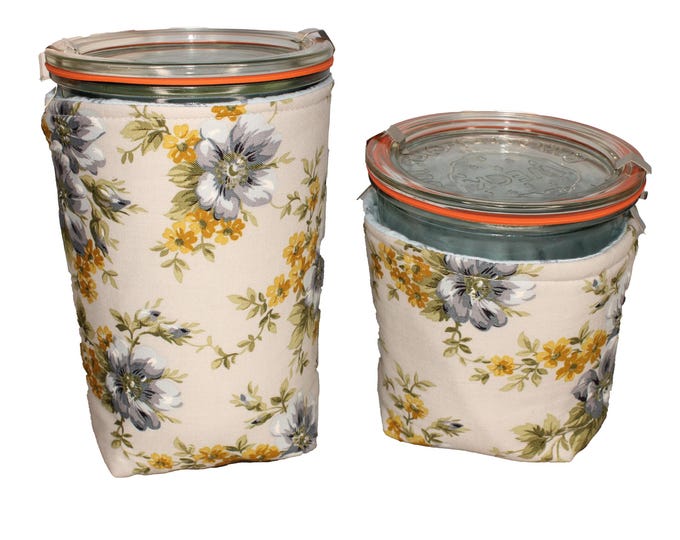 Weck Wrap Blue and Grey Floral