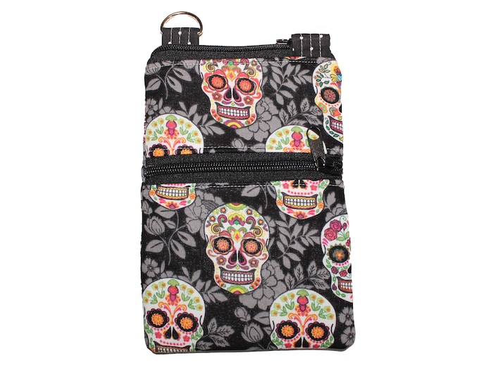 Cellphone Crossbody Purse Sugar Skulls