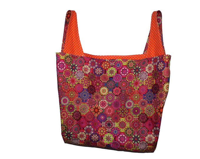 Colorful Mandala Reversible Market Bag