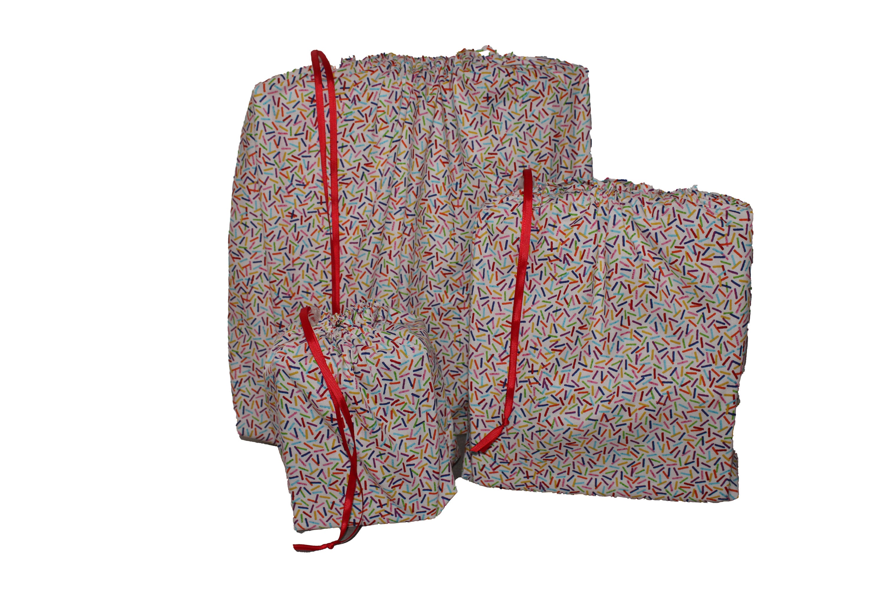 Reusable Fabric Gift Bags Happy Birthday Confetti Sprinkles