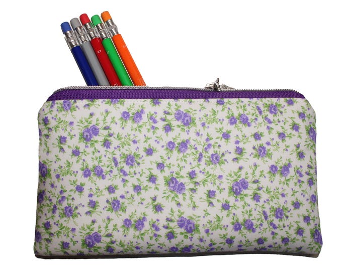 Emily Pencil Pouch Purple Floral