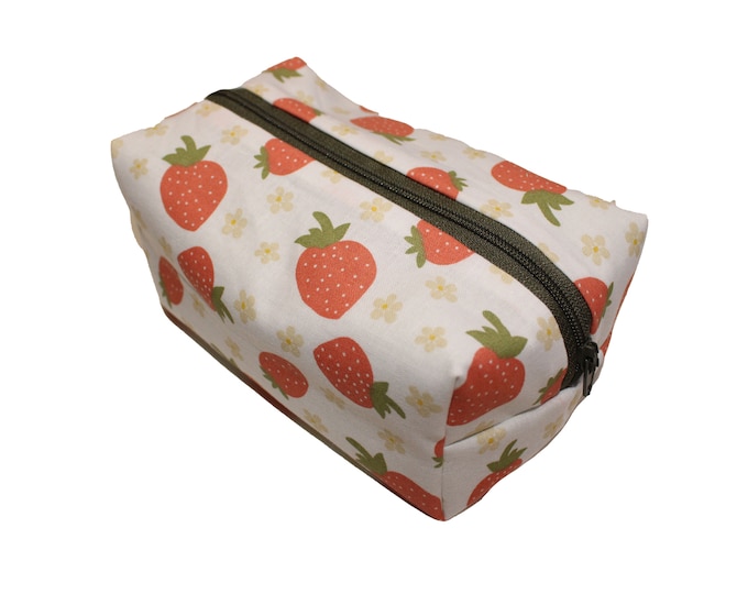 Strawberry on White Cosmetic Case