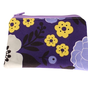 Paarse Floral Coin Portemonnee