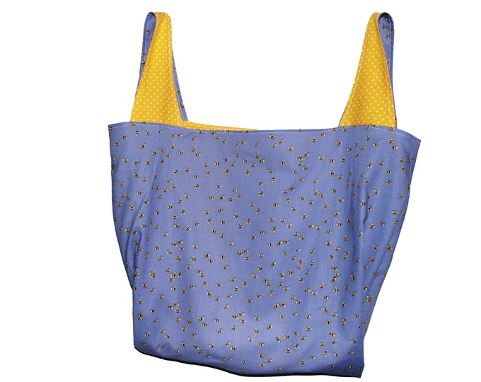 Blue Bee Reversible Market Bag