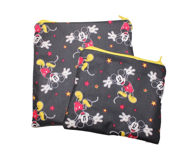 Reusable Snack and Sandwich Bag Mickey Mouse on Black