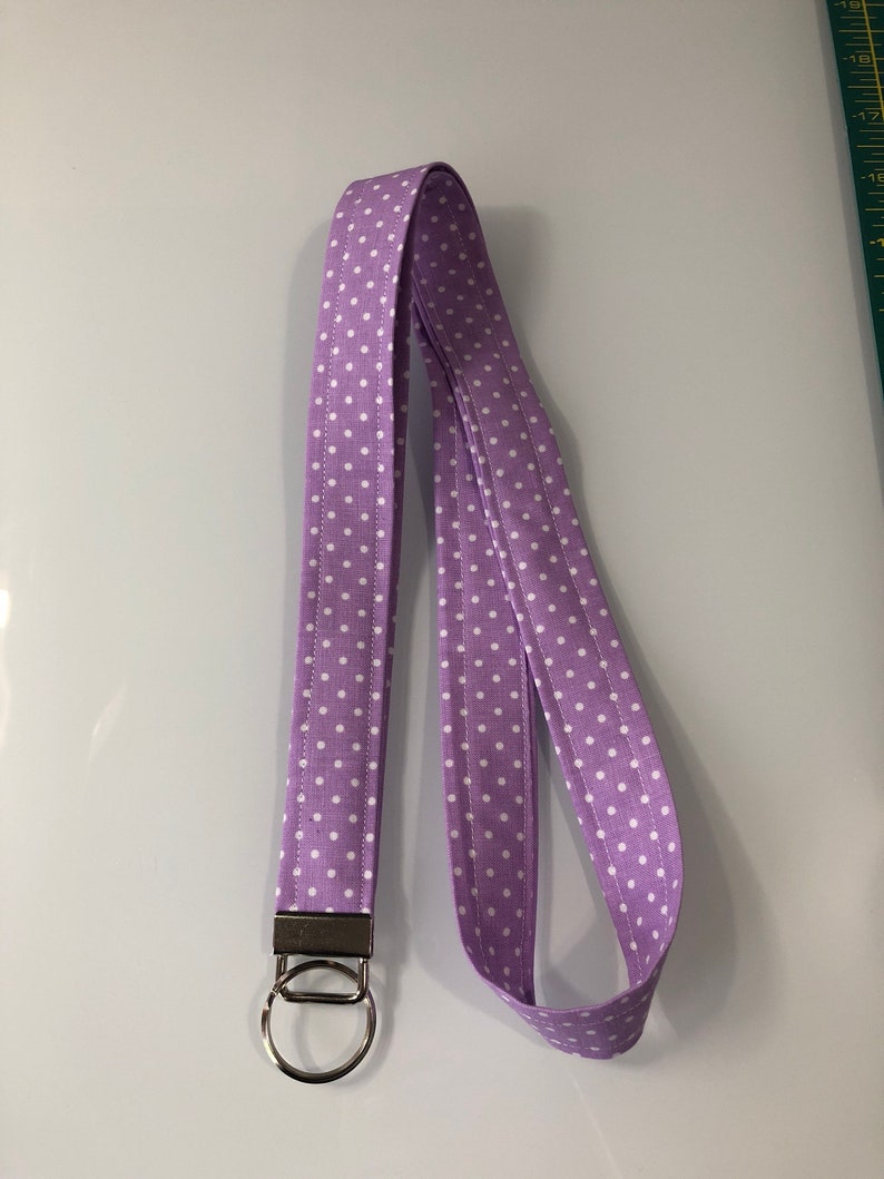 Lavender Polka Dot Lanyard