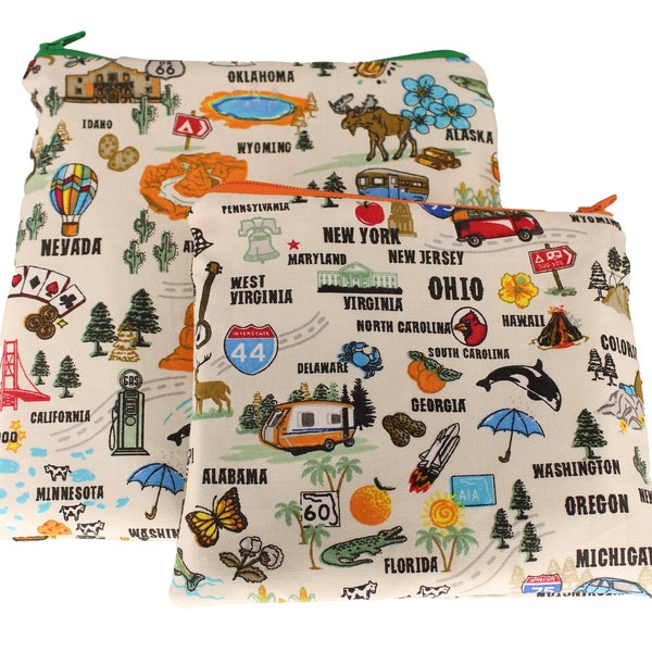 Reusable Snack and Sandwich Bag 50 States