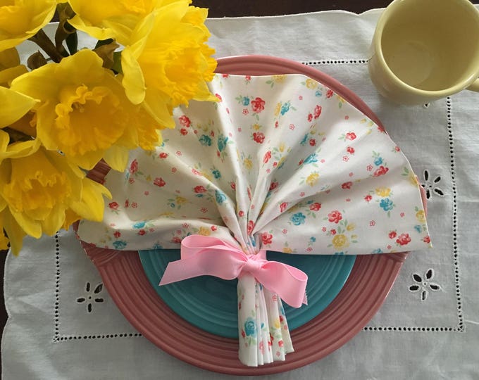 Bunnies and Blossoms by Penny Rose Fabrics Cloth Napkin