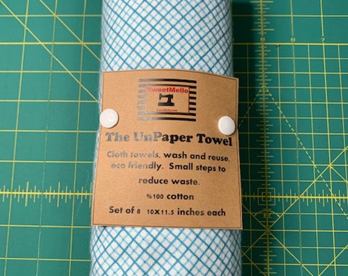 Reusable Unpaper Towel Blue Grid