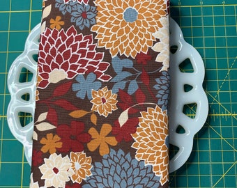 Burgundy and Brown Floral Cloth Napkin